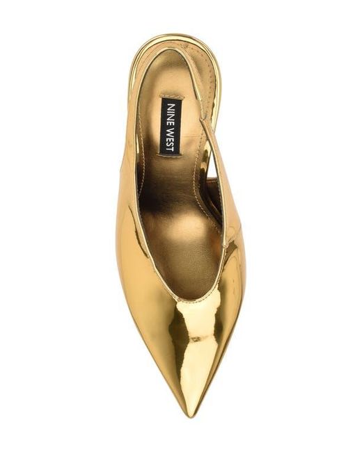 Nine West Metallic Kates Slingback Pointed Toe Pump
