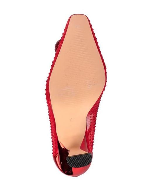 Lady Couture Red Rhinestone Mesh Pump