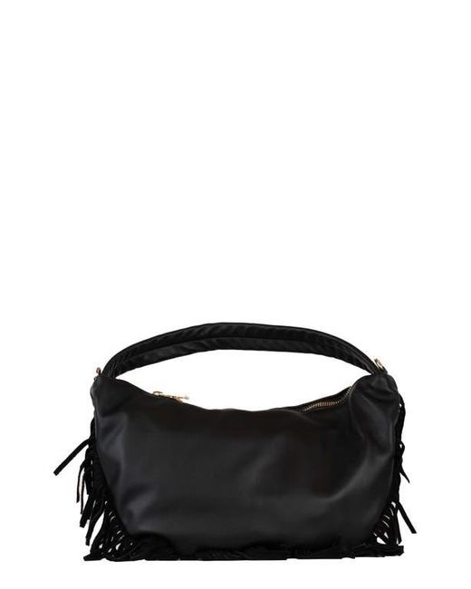 Persaman New York Black Dua 18 Fringe Shoulder Bag