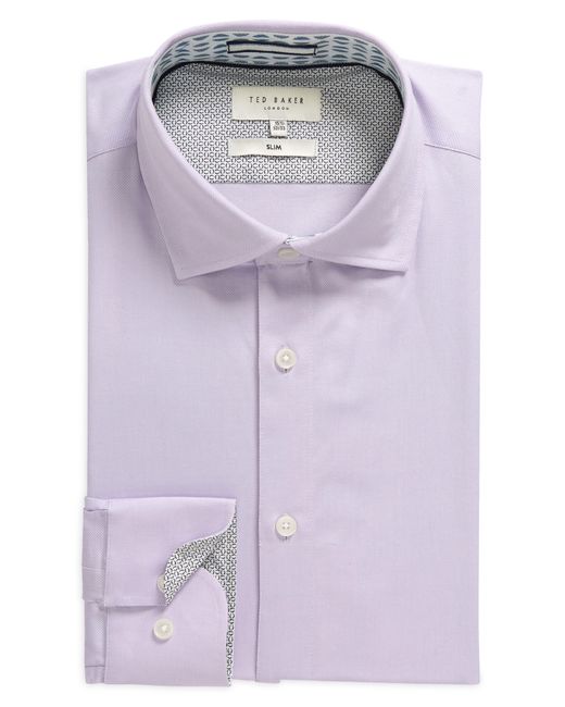 Ted Baker Purple Agulia Slim Fit Dress Shirt for men