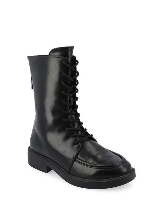 Journee Collection Black Nikks Combat Boot