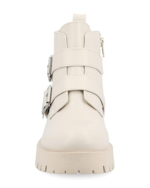 Journee Collection Natural Maebry Buckle Bootie