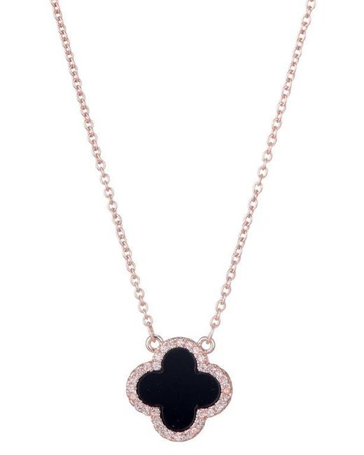 Adornia Blue Cubic Zirconia Clover Pendant Necklace