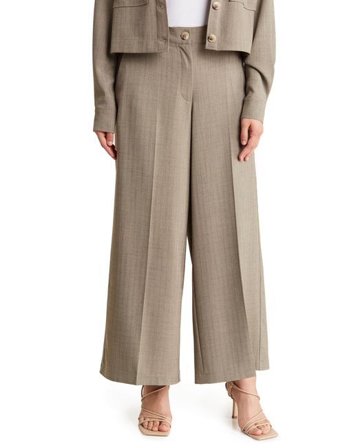 Adrianna Papell Wide Leg Pants in Natural Lyst