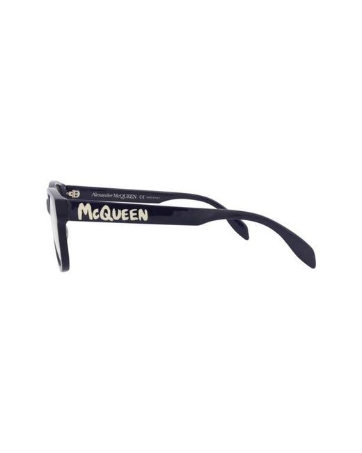 McQueen Black 52Mm Square Optical Glasses for men