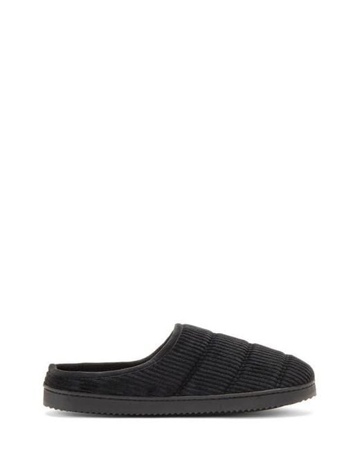 Dearfoams Black Declan Quilted Slipper for men