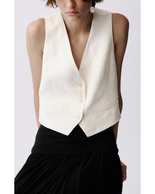 Mango Black Linen Vest