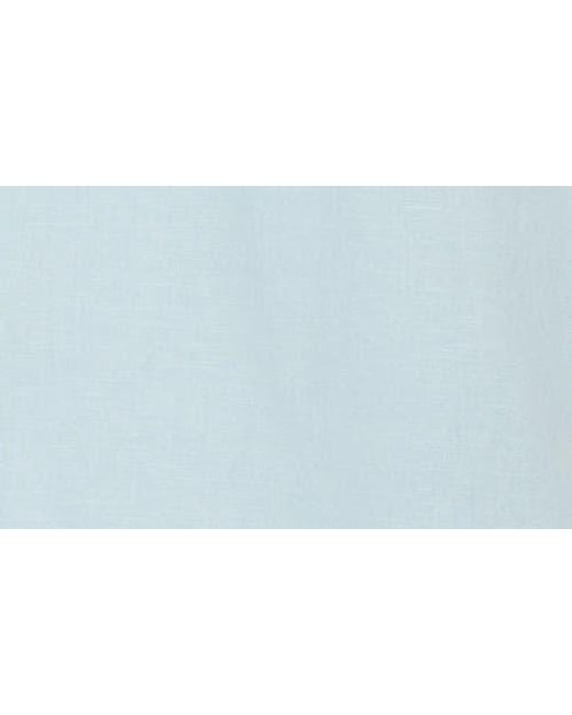 Vince Blue Classic Fit Short Sleeve Linen Blend Button-Up Shirt for men