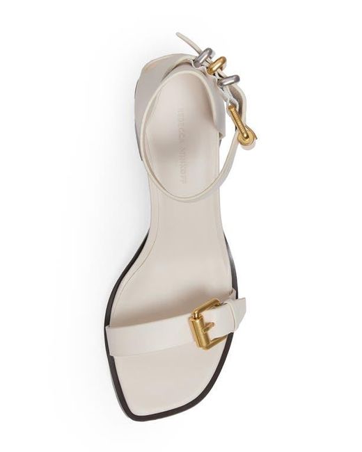 Rebecca Minkoff White Buckle Up Ankle Strap Sandal