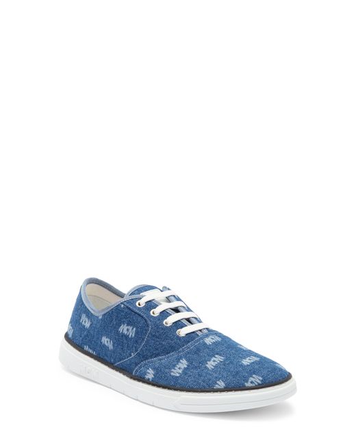 MCM Blue Semblas Monogram Twill Sneaker for men