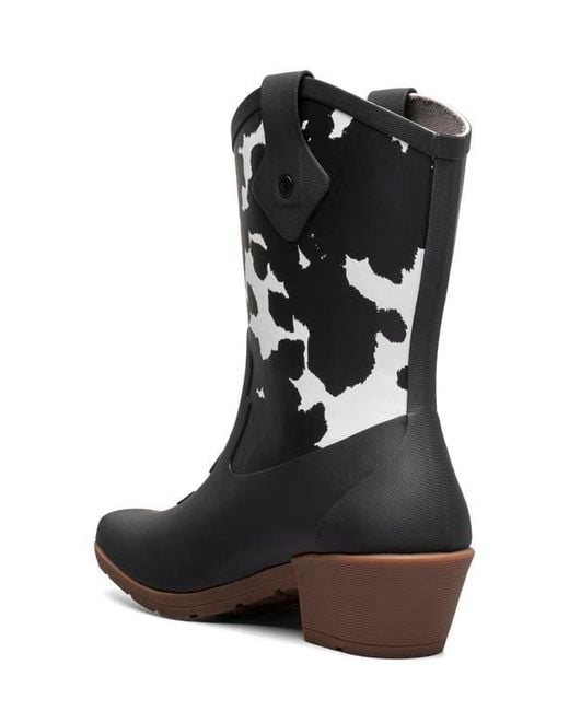 Bogs Black Jolene Mid Deco Waterproof Rain Boot