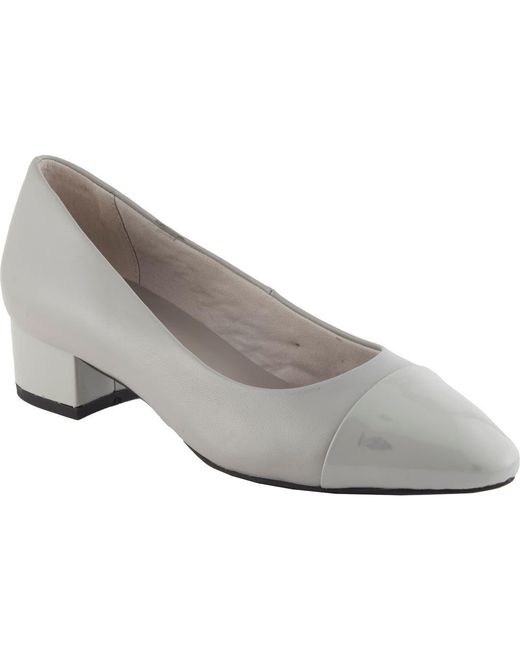 David Tate Gray Colette Cap Toe Pump