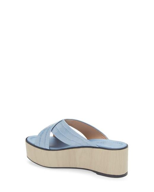 L.K.Bennett Blue Sandra Platform Slide Sandal
