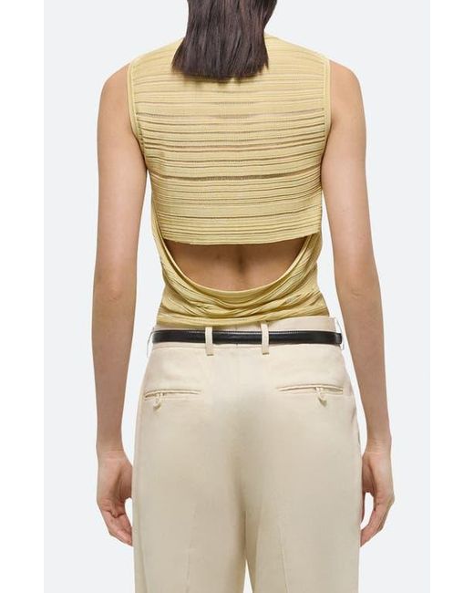 Helmut Lang Natural Open Back Semisheer Sleeveless Sweater