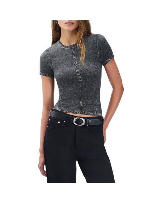 Rag & Bone Blue Rb Miramar Trompe L'Oeil Print T-Shirt