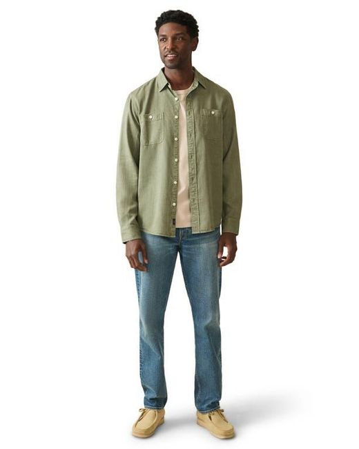 Faherty Brand Green The Tried & True Lyocell & Linen Chambray Button-Up Shirt for men