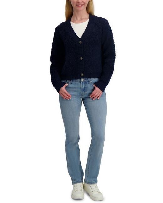 Lucky Brand Blue Raglan Sleeve Bouclé Cardigan