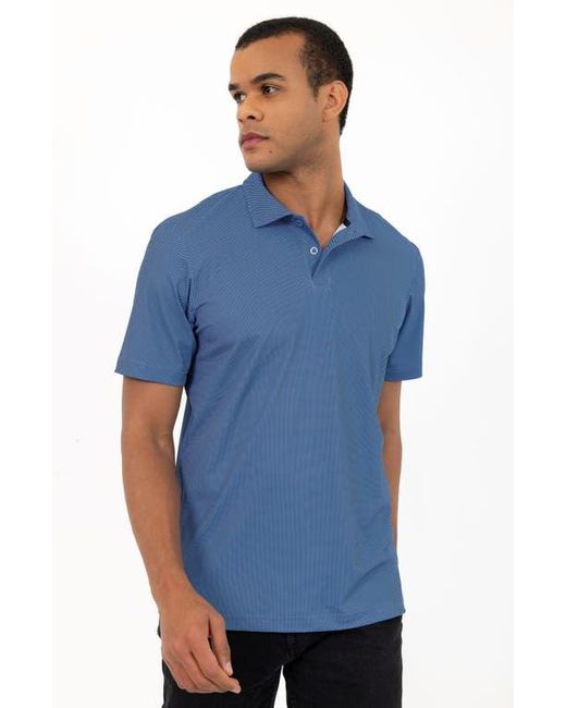 PINOPORTE Blue Short Sleeve Stretch Polo for men