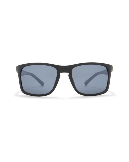 Hurley Blue 56mm Polarized Rectangular Sunglasses for men