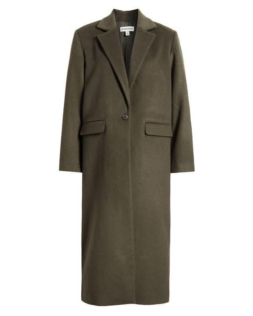 Nordstrom Black One-Button Wool Blend Coat