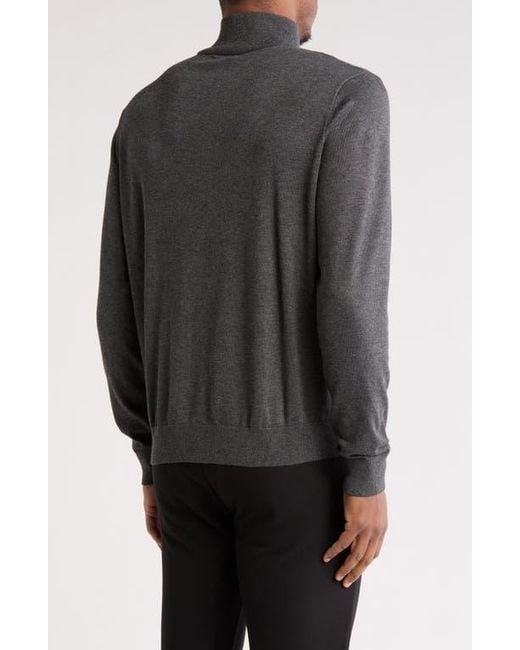 Tom Baine Black Solid Quarter Zip Pullover for men