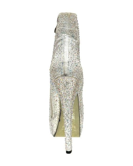Lady Couture Gray Desire Rhinestone Platform Bootie
