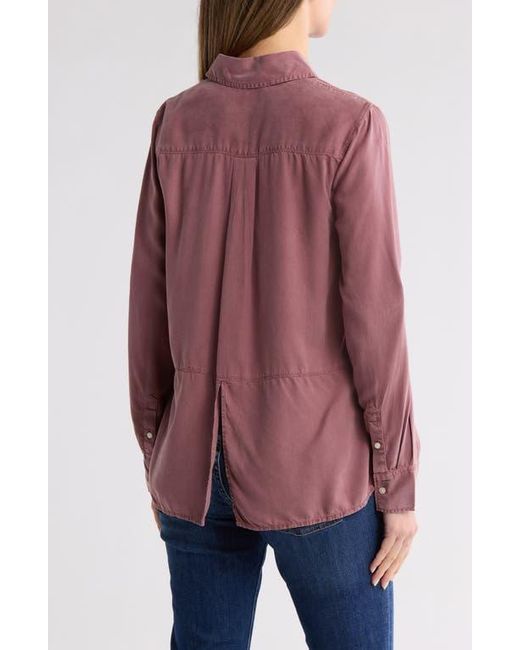 Caslon Purple Split Back Tencel Lyocell Button-Up Shirt