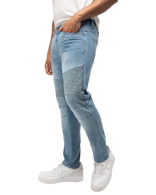 Xray Jeans Blue Stretch Moto Slim Jeans for men