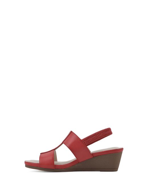 White Mountain Red Candea Slingback Wedge Sandal