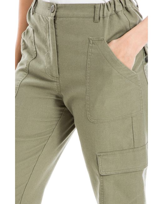 Max Studio Green Soft Twill Cargo Pants