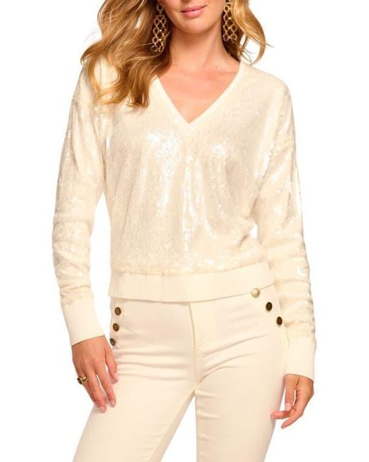 Ramy Brook Natural Delphina Sequin Top