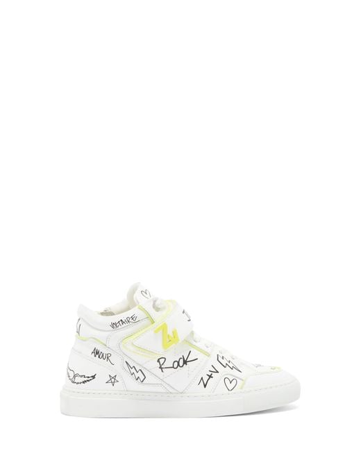Zadig & Voltaire White High Flash Sneaker