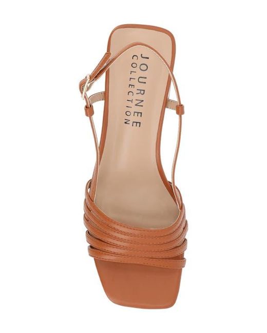 Journee Collection Brown Shayana Block Heel Slingback Sandal