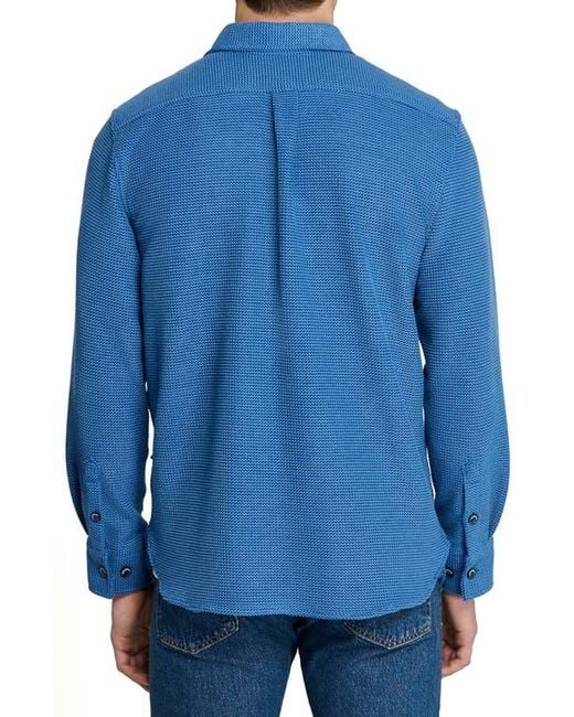 Con.struct Blue Slim Fit Shirt Jacket for men