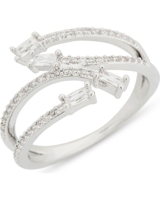 Nordstrom Rack White Cubic Zirconia Spiral Bypass Ring
