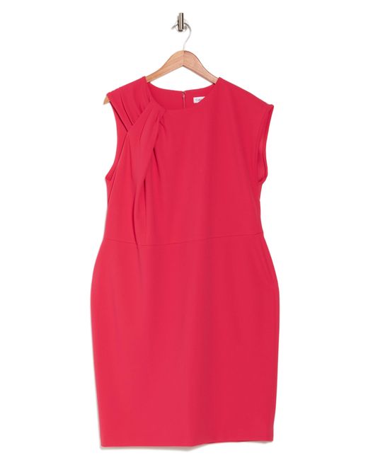 Calvin Klein Red Twist Detail Sleeveless Sheath Dress