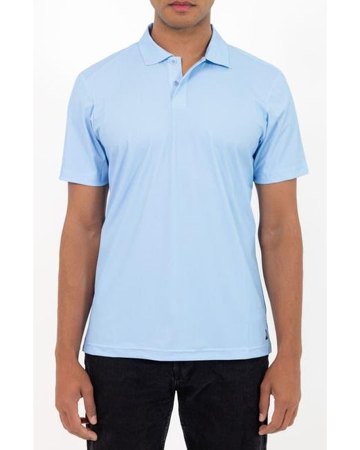 PINOPORTE Blue Short Sleeve Stretch Polo for men