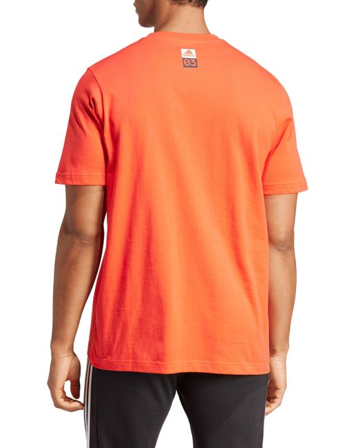 Adidas Orange Americana Graphic T-shirt for men