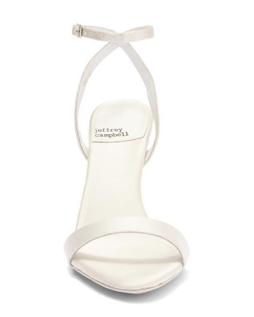 Jeffrey Campbell White Blossmz Ankle Strap Satin Sandal