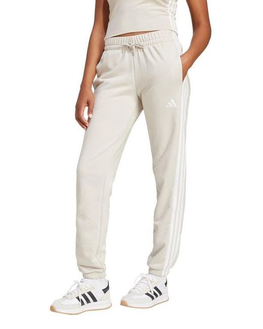 Adidas Natural 3-Stripes Fleece Sweatpants