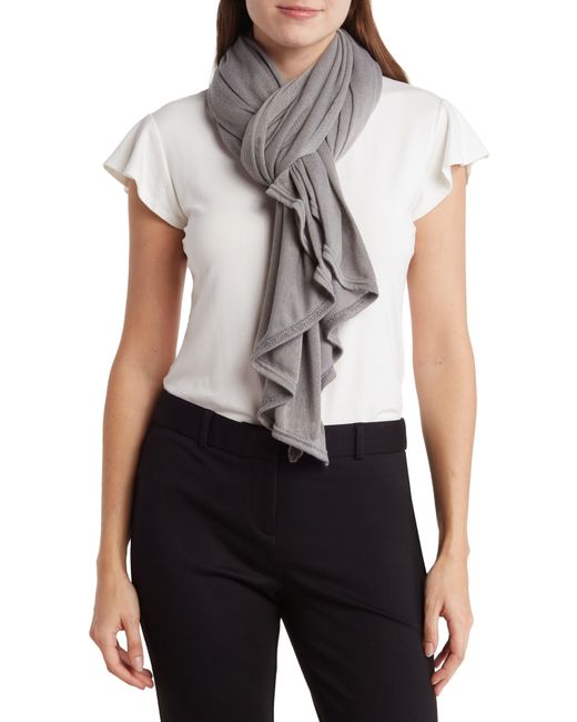 Vince Camuto Blue Solid Knit Wrap Scarf