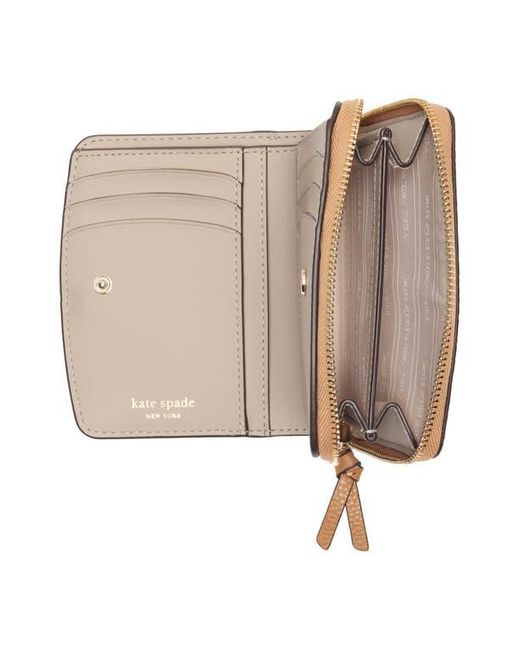 Kate Spade Natural Knott Small Pebbled Leather Bifold Wallet