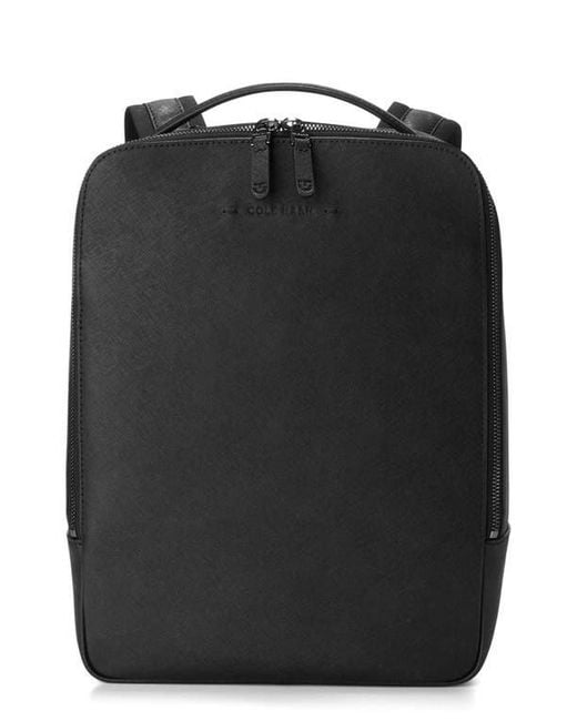 cole haan mens wayland pebbled leather backpack black Men's Damon through trolley pocket and padded laptop compartment Cole Haan Men's Damon Leather
