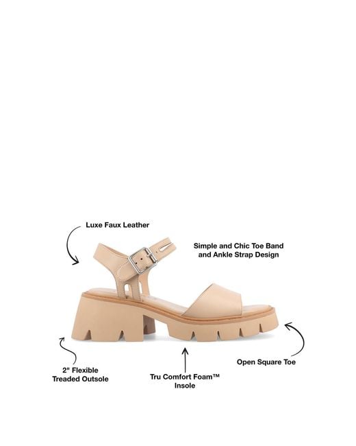 Journee Collection Natural Lug Platform Sandal