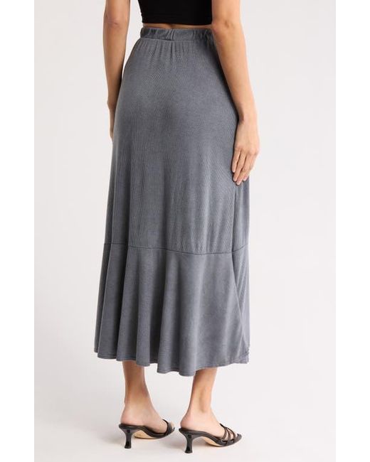 Go Couture Gray Wrap Midi Skirt