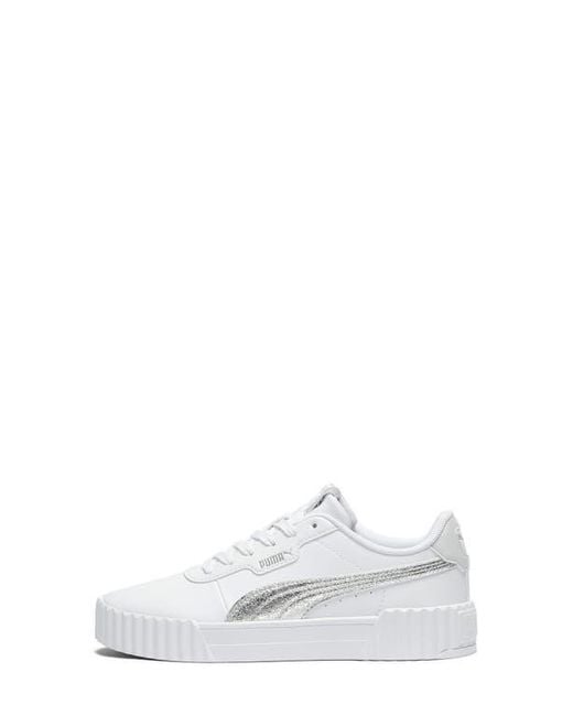 PUMA White Carina 3.0 Metallic Whisper Sneaker