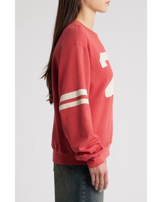 Daydreamer Red Cotton Blend Varsity Sweatshirt