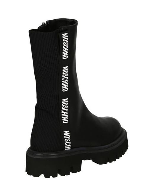 Moschino Black Leather Boot