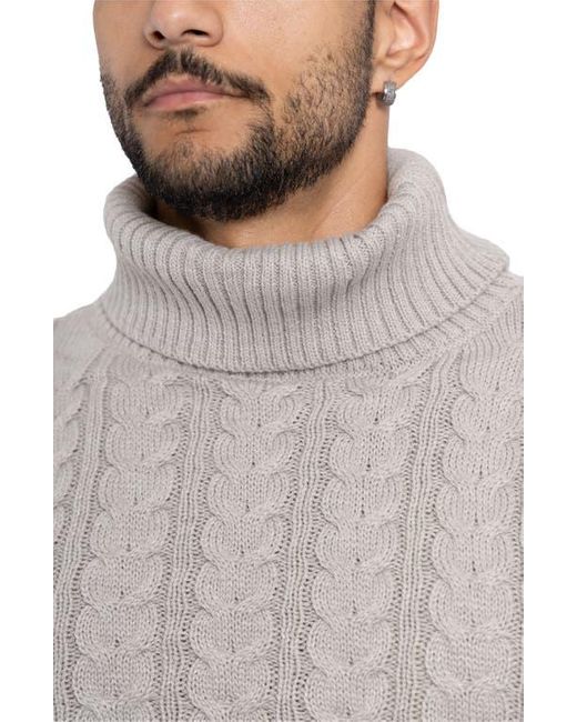 Xray Jeans Gray Cable Knit Turtleneck Sweater for men