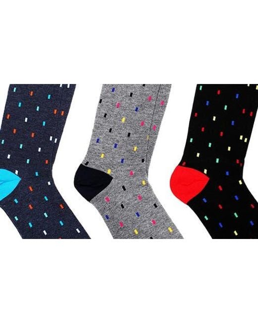 Unsimply Stitched Blue Assorted 3-Pack Of Crew Socks for men
